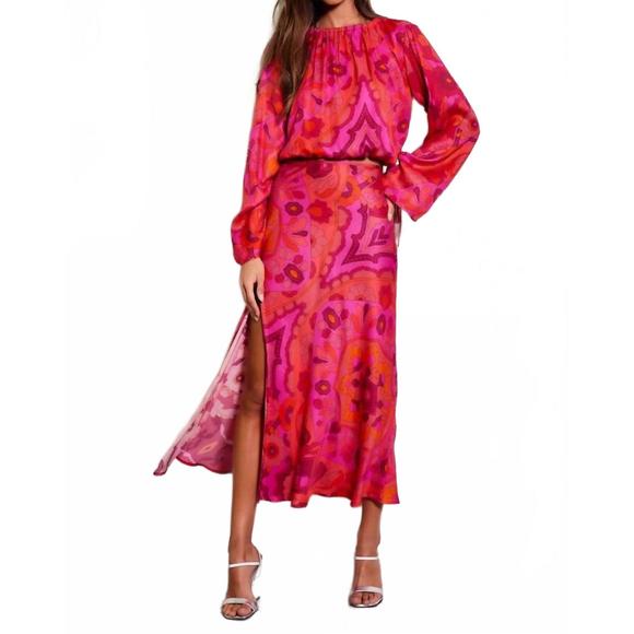 NEW FIFTEEN TWENTY faena skirt in pink print